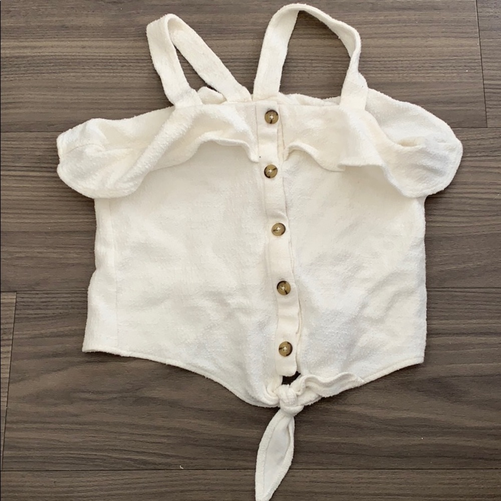 Madewell White Button Up Tank Top